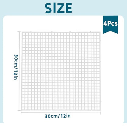 4 PCS Aquarium lid Hood, Fish Tank Top Cover, Plastic Grid Panel Fish Tank Lid Aquarium Cover lid to Prevent Fish from Jumping Out of The Tank and Reptile Pet from Escaping