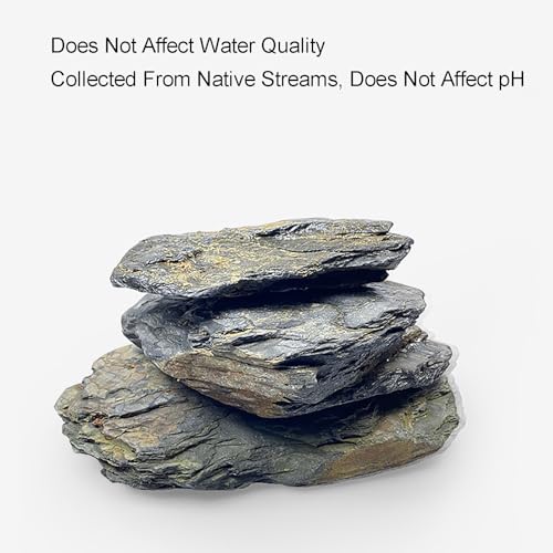5.5 LBS Irregular Natural Slate Stone Rocks for Aquascaping, Reptile Basking Platforms and Landscape Gravel, Aquarium Bridge Design Kit