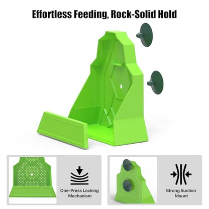 5.5"x2.5"x5.5" Reptile Corner Insect Feeder, Anti-Escape Feeding Bowl with Suction Cup, Space-Saving PVC Worm Dish for Compact Terrariums, Geckos and Frogs - size: Small