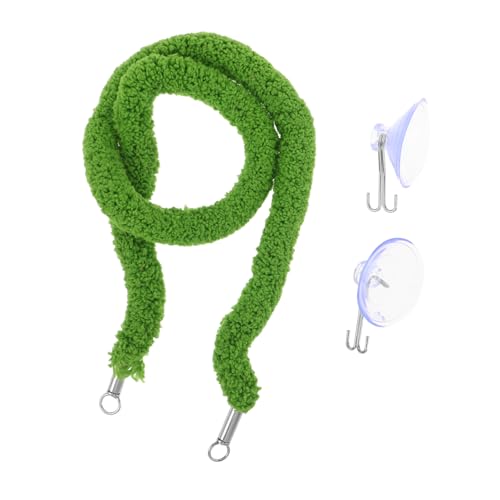UPKOCH Reptile Climbing Rope and Artificial Vine for Terrarium, 50cm Faux Green Vine with Suction Cup, Flexible Habitat Accessory for Jumping Spiders, Chameleons, Lizards, and Frogs