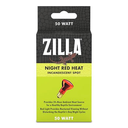 Zilla Incandescent Spot Bulb, for Nocturnal Reptile Species, Night Red - size: 50 Watts
