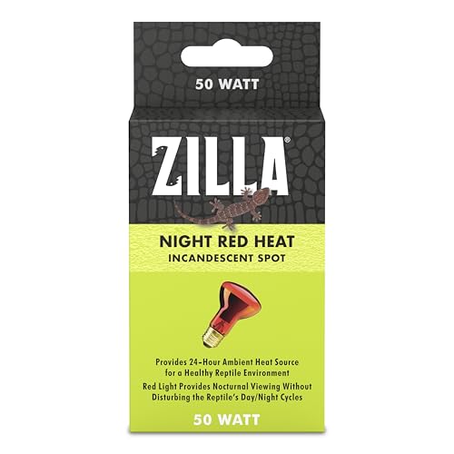 Zilla Incandescent Spot Bulb, for Nocturnal Reptile Species, Night Red - size: 50 Watts
