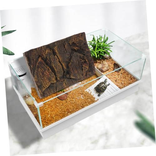 3D PU Material Reptile Tank Background Board 2pcs Turtle Aquarium Decorative Panel for Snake Habitat and Fish Tank Decoration