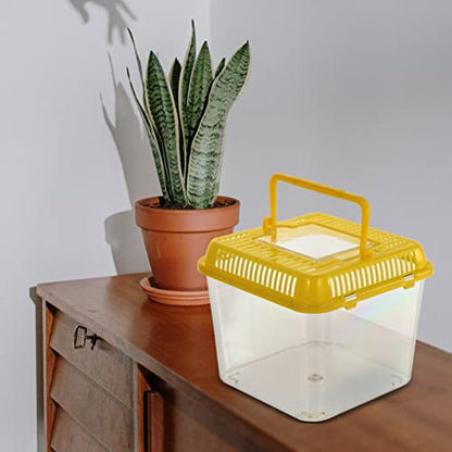 TEHAUX 1pc Portable Transparent Tortoise Tank Detachable Lid Reptile Habitat for Snakes and Pets Easy to Clean and Ventilated Breeding Box
