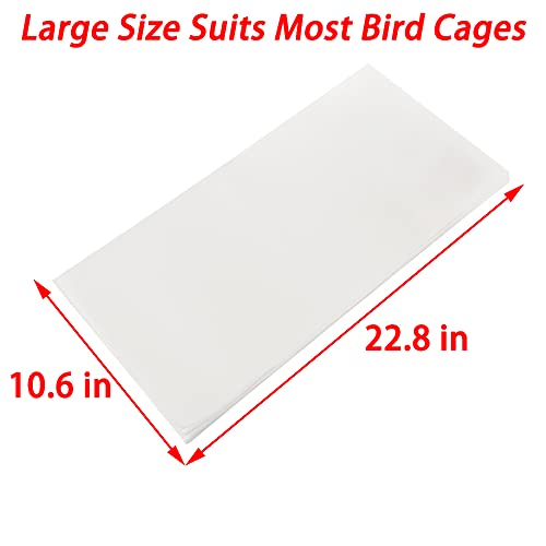 100 Pcs Large Size Bird Cage Liner Papers, Non-Woven Bird Cage Liners, Precut Absorbent Pet Cages Cushion (22.8 inch x 10.6 inch)