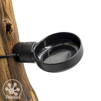 Pangea Microdish Kit for Crested Gecko Food, Small Dish for Anoles and Other Reptiles, Zip Tie Attachment Water Bowl 2.75in x 2.6in (L Branch Mount) - size: L Branch Mount