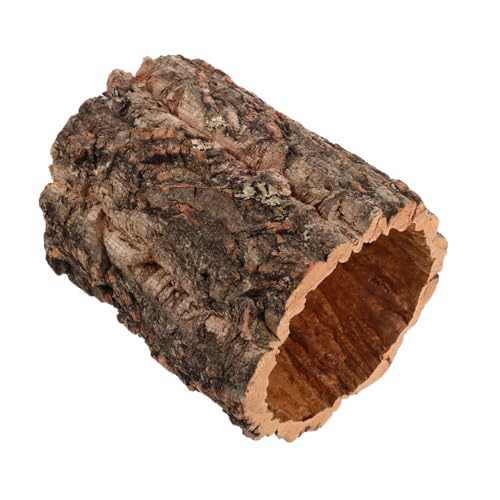 IMIKEYA Natural Cork Bark Round for Reptiles 6x5 Inch Reptile Hideout Tree Bark Terrarium Decor for Gecko Bearded Dragon Snake Realistic Climbing Wood Shelter - color: Light Brown