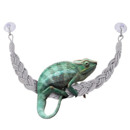 Reptile Vines Toys Hermit – Lightweight Crab Tank Terrarium Accessories, Modern, High-Performance, Climbing Jute Rope, Ladder Lizards Geckos Snakes | Lizards Geckos Snakes - color: Gray