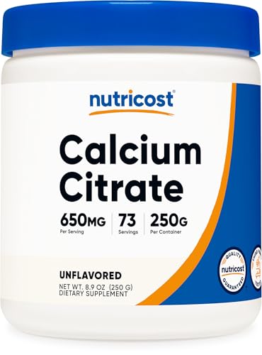 Nutricost Calcium Citrate Powder (250 Grams) Unflavored - size: 8.82 Ounce (Pack of 1)