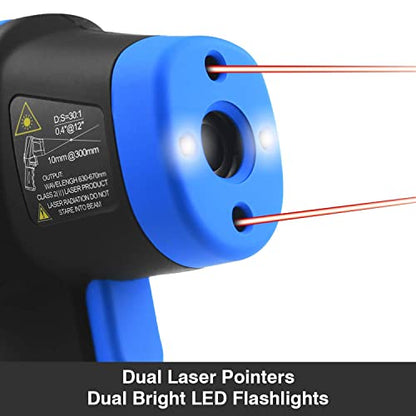 BTMETER BT-1500 Non-Contact Pyrometer 30:1 Industrial Laser Thermometer Gun, -58℉ to 2732℉ (-50℃ ~ 1500℃) High Temp Infrared Thermometer (NOT for Human) - color: Infrared Thermometer BT-1500 Blue