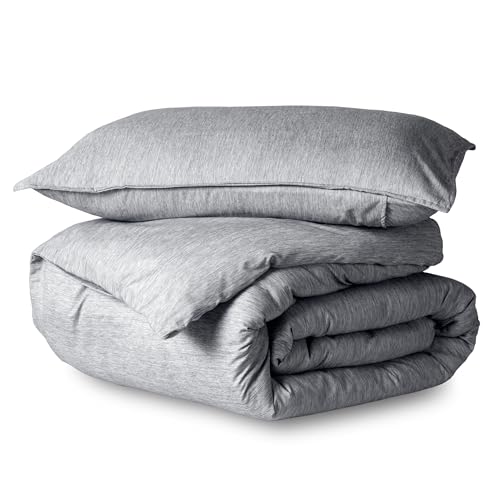 Bare Home Bedding Duvet Cover Twin/Twin Extra Long Size - Premium 1800 Super Soft Collection - Lightweight, Soft Textured Duvet Cover (Twin/Twin XL, Heathered Charcoal) - color: 32 - Heathered Charcoal (No Comforter), size: Twin/Twin XL