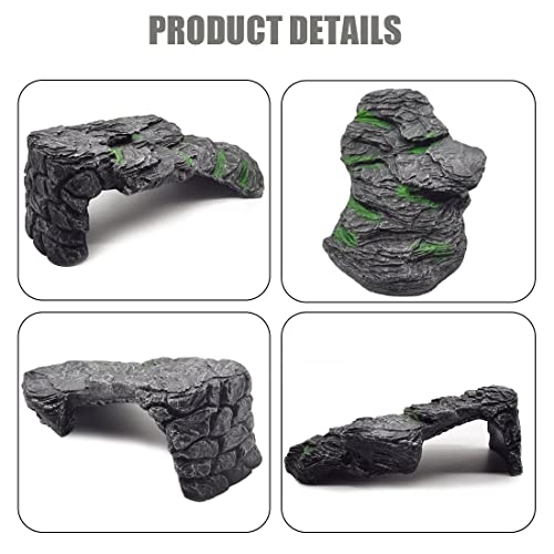Turtle Basking Platform Small Tortoise Dock Resting Rock Turtle Climbing Ramp Shale Step Ledge Aquarium Terrarium Decor for Tortoise Bearded Dragon Lizard Chamelon Frog Gecko Snakes Iguana Betta Fish