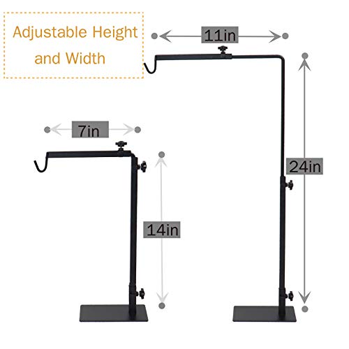 Reptile Lamp Stand, Landing Lamp Stand Bracket with Base, Adjustable Floor Light Holder, Durable Metal Lamp Support for Lizards, Turtles, Snakes, Spiders, Amphibians and Other Cold-Blooded Animals (M)