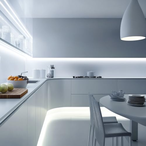 LED Strip Lights 24V COB Daylight White 6000K 16.4ft (No Power Supply) | Super Bright, Dotless High Density 14W/m, 8mm Width Cuttable Flexible, Home DIY White Commercial Lighting - color: White 6000K (Only LED Strip)