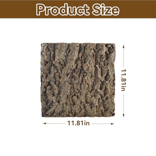 4PCS Reptile Tank Background,11.81 x 11.81 Inch Terrarium Cork Bark Background Bearded Dragon Tank Backdrop Natural Reptile Cork Bark Mat for Lizard Gecko Chameleon Tortoise Snake Spider Frog - size: 【11.81 x 11.81 In】