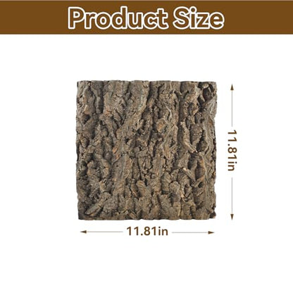 4PCS Reptile Tank Background,11.81 x 11.81 Inch Terrarium Cork Bark Background Bearded Dragon Tank Backdrop Natural Reptile Cork Bark Mat for Lizard Gecko Chameleon Tortoise Snake Spider Frog - size: 【11.81 x 11.81 In】