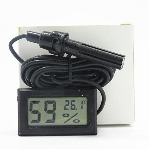 SIXRUN Mini Temperature Humidity Monitor Digital Thermometer Hygrometer with Probe and Backlight LCD Display for Incubator Reptile Plant Terrarium Indoor