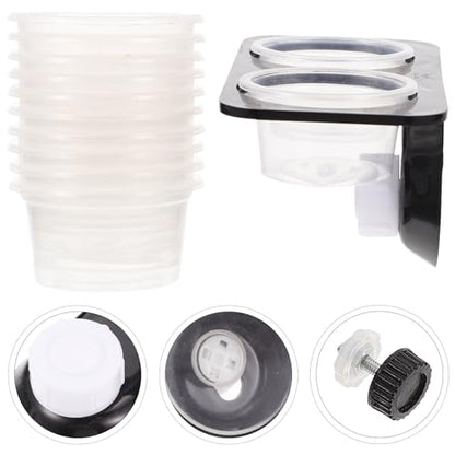 Cabilock Reptile Food Bowl and Water Basin Double Compartment Stable Lizard Feeder with Suction Cups 10pcs Set for Tree-Dwelling Reptiles and Geckos