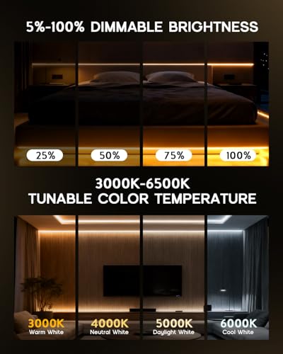 LED Strip Lights 65.6ft 110-120V,Dimmable Silicone Neon Rope Lights,Flexible Outdoor Waterproof Neon Strip Lights for Mirror,Kitchen,Cabinet,DIY Lighting - size: 65.6FT