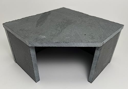TheFrogHouse Slate Stone Reptile Hide 6x6x3.5 Bottomless Natural Cave Decor