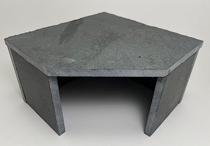 TheFrogHouse Slate Stone Reptile Hide 6x6x3.5 Bottomless Natural Cave Decor
