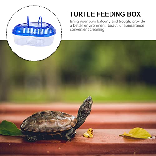 ULTECHNOVO Turtle Tank Drying Platform with Handle Cover Large 12.6X9.1X5.3In Plastic Habitat for Turtle Resting Swimming Sunning Egg Laying