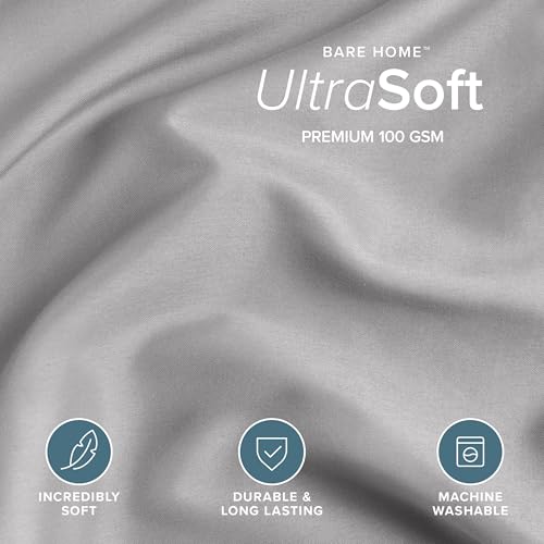 Bare Home Bedding Duvet Cover Twin/Twin Extra Long Size - Premium 1800 Super Soft - Lightweight, Cooling Duvet Cover - Soft Breathable Bedding (Twin/Twin XL, Light Grey) - color: 05 - Light Grey (No Comforter), size: Twin/Twin XL