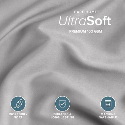 Bare Home Bedding Duvet Cover Twin/Twin Extra Long Size - Premium 1800 Super Soft - Lightweight, Cooling Duvet Cover - Soft Breathable Bedding (Twin/Twin XL, Light Grey) - color: 05 - Light Grey (No Comforter), size: Twin/Twin XL