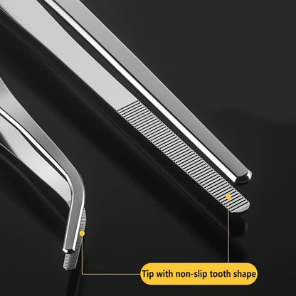 Stainless Steel Reptile Feeding Tongs Tweezers for Aquarium, Terrarium & Crafts Bearded Dragon Snake Tank Accessories, Planted Tank Tools Feeder for Lizards-7.09 Inches Straight - size: 7.09 Inches Straight