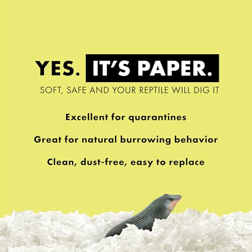 Zilla Reptile Comfort Bedding, Burrowing Reptile Paper Bedding for Skinks and Snakes, 24.6 Liters