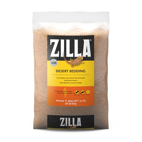 Zilla Desert Bedding, Substrate for Reptile Terrariums, Ideal for Bearded Dragons, Uromastyx, and More, 10 Quarts