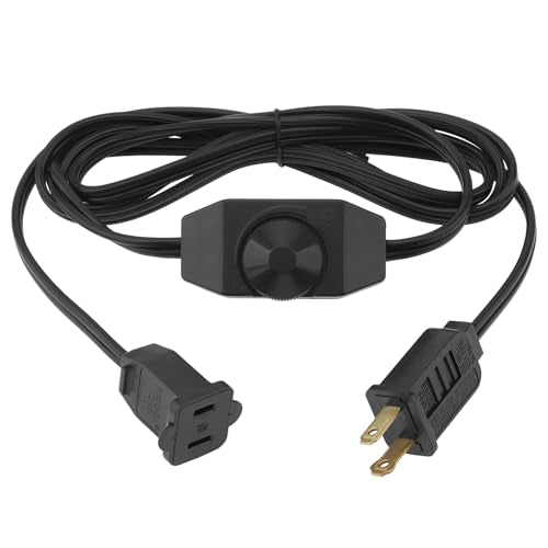 RTNLIT Lamp Dimmer Plug Switch Extension Cord for Dimmable Indoor Outdoor String Lights Halogen Incandescent (6Ft, Black)