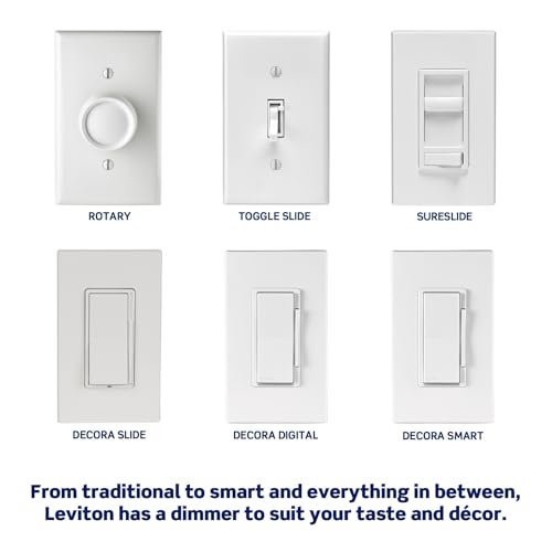 Leviton Toggle Slide LED Advanced Dimmer Switch for 150W Dimmable LED, Halogen and Incandescent Bulbs and Fixtures, TSL01-T, Light Almond - color: Light Almond