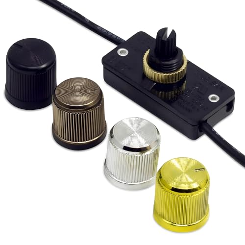 ZE-256 2 Wire Inline Lamp Dimmer 2-Level Lighting Switch Kit Replacement 500W 120V AC Light Controller for Table Lamps, Floor Lamps, Wall-Mounted Lamps and Lighting Fixtures