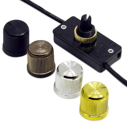 ZE-256 2 Wire Inline Lamp Dimmer 2-Level Lighting Switch Kit Replacement 500W 120V AC Light Controller for Table Lamps, Floor Lamps, Wall-Mounted Lamps and Lighting Fixtures
