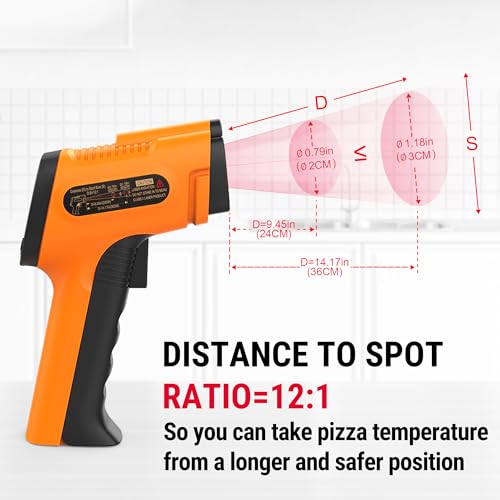 TempPro Temperature Gun, Infrared Thermometer Gun with Laser, Laser Thermometer Gun -58-1022 ℉, Meat Thermometer Digital with Super Long Probe, Food Thermometer for Cooking, Gift for Dad Him Husband