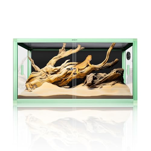 REPTI ZOO 50 Gallon Reptile Terrarium, 36" x 18" x 18" Light Weight Reptile Enclosure, Colored Reptiles Tank with Tempered Glass Door, Large Habitat for Bearded Dragon, Snake, Lizard, Gecko-Green - color: Green, size: 36" x 18" x 18"