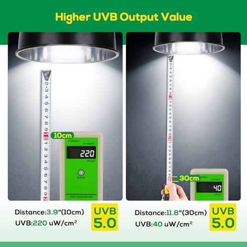 UVB Bulb for Reptiles, 5.0 13W UVB Light for Reptiles, Hygger zoo UVA UVB Reptile Light Bulb Reptile UVB Bulb UVB Light for Hermit Crab Snake Chameleon Reptile Lamp Terrarium Lamp for Tropical Reptile - size: 5.0-13W