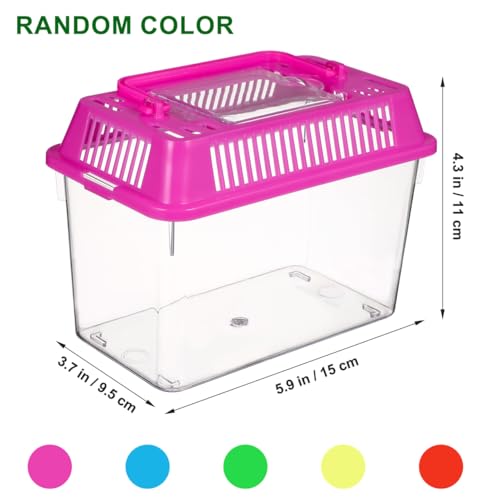 balacoo Portable Fish Tank Handheld Aquarium 6-Inch Transparent Turtle Box Pet Hamster Carrier with Handle for Reptiles and Small Pets