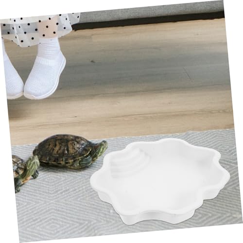 Totority Reptile Water Dish and Bathing Pool Capacity Turtle Bowl for Soaking and Feeding Material Elegant Design for Tortoise and Lizard Habitat