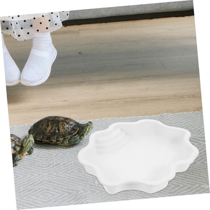 Totority Reptile Water Dish and Bathing Pool Capacity Turtle Bowl for Soaking and Feeding Material Elegant Design for Tortoise and Lizard Habitat
