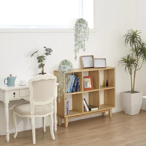 Decorative Hanging Plants for Shelf, Faux Ivy Eucalyptus Vine, Fake Greenery in White Bigger Pot (Light Green, 1PCS) - size: Small