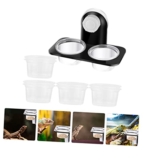 BESPORTBLE 1set Suction Cup Feeding Bowls for Reptiles Practical Reptile Water and Food Dispenser Bowls and Easy to Clean Feeding Tools for Turtles Lizards and Geckos