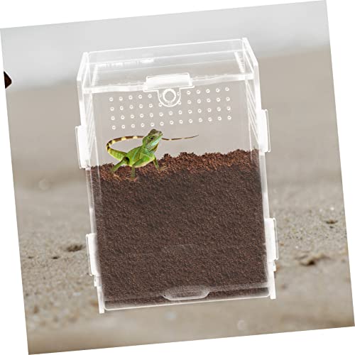 BESPORTBLE Clear Acrylic Reptile Breeder Box with Ventilation Transparent Terrarium for Spiders Geckos and Pets Reptile Feeding and Storage Case - size: 10x8cm