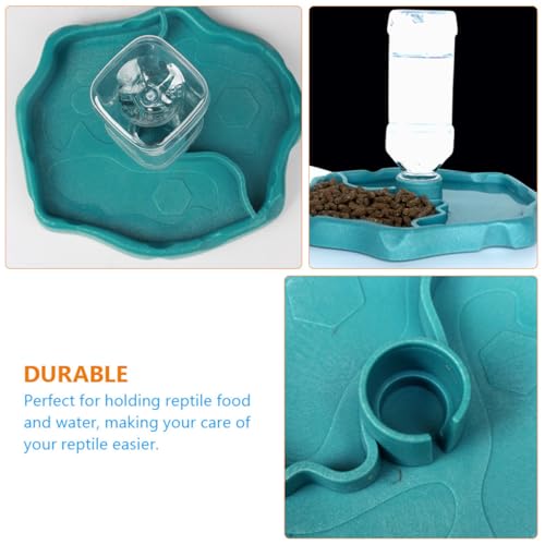 Gadpiparty Automatic Reptile Waterer and Food Dish Water Bowl with Reservoir for Bearded Dragon and Tortoise Tank Accessories
