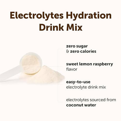 Micro Ingredients Electrolytes Powder, 2lbs (139 Servings) | Sugar Free | Lemon Raspberry Flavor | High Potassium (1,000mg) + Coconut Water & Real Lemon Juice | Keto Friendly, Non-GMO - size: 32 Ounce (Pack of 1)