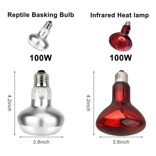 DXOPHIEX 15 inch Dual Reptile Light Fixture, Max 150W Dual Dome Reptile Heat Lamp with 100W Basking Bulb&Infrared Heat Lamp, UVB Light Fixture for Terrarium and Tortoise Habitat - size: 15inch with basking bulb and infrared heat lamp