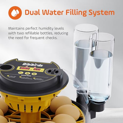 Incubators for Hatching Eggs with Automatic Egg Turning and Humidity DisplayTemperature Control Auto Water Fill Egg Candler 12Egg Hatch Chick Quail Duck Turkey Goose Parrot Bird Eggs