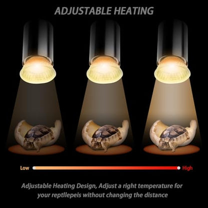 50W UVA Bulbs, 6-Pack Light Turtle Heat Lamp for Reptiles and Amphibian Tanks, Terrariums and Cages, Fit E26 Heat Reptile Lamp,Works with Various Lamp Fixtures - size: 50 Watts (6-Pack)