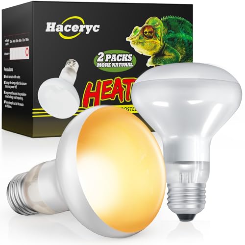 Reptile Heat Lamp, Simulate Natural Sunlight Heat Light Bulbs 2 Pack 75W Amphibians Basking Heat Lamp Bulbs for Reptiles, Bearded Dragon, Lizard, Turtle, Chicken